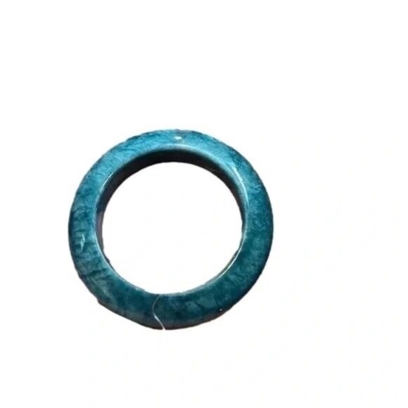 Blk & White Lucite Clamper Bracelet -Hinged Bracelet, Colorful End Of Day Lucite - Picture 4 of 16